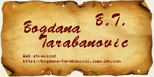 Bogdana Tarabanović vizit kartica